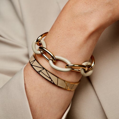 Granada Enamel Bracelet Sand/Gold