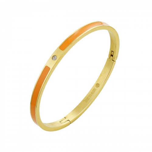 Faye Enamel Bracelet Orange/Gold