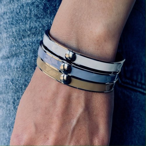 Capri Enamel Bracelet White/Silver