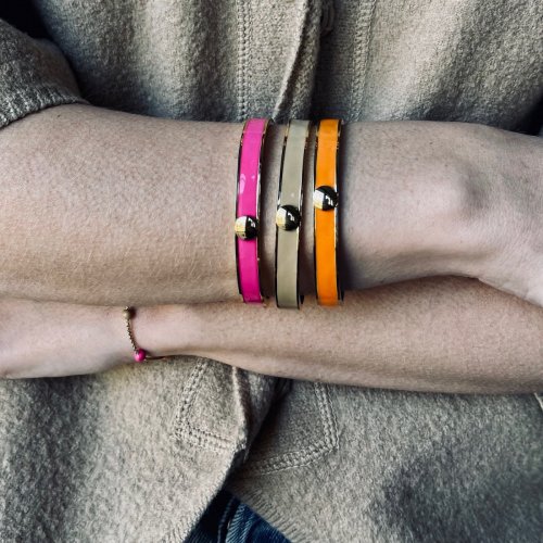 Capri Enamel Bracelet Sand/Gold