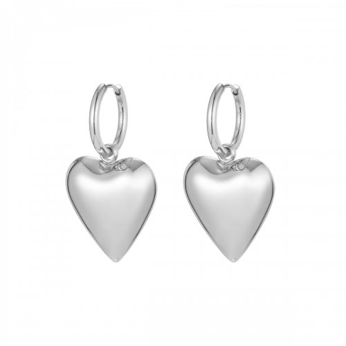 Bold Heart Earring Silver 