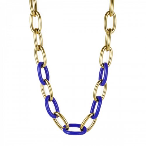 Granada Enamel Necklace Blue/Gold