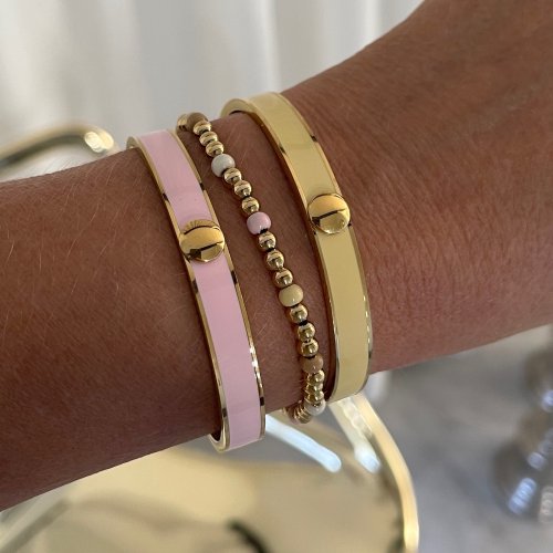 Capri Enamel Bracelet Lt. Pink/Gold