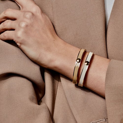 Capri Enamel Bracelet Ivory/Gold