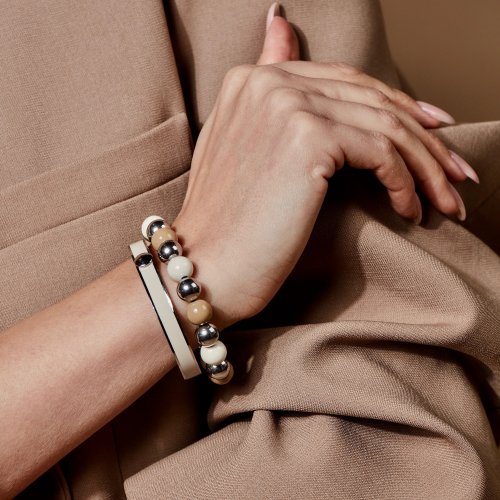 Capri Enamel Bracelet Ivory/Silver