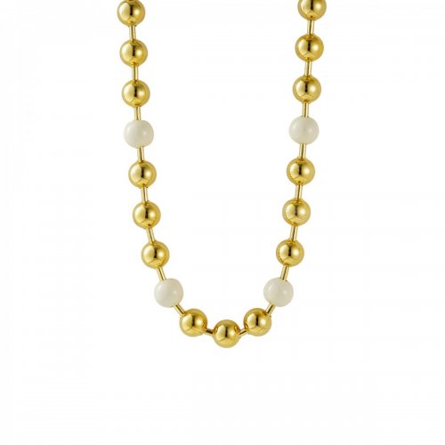 Eclipse Short Necklace Ivory/Gold