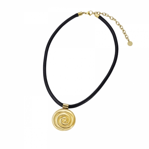 Spiral Cord Necklace Gold