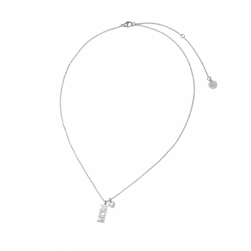 MOM & Heart Necklace Silver