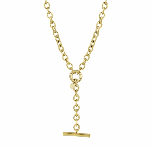 Alexa T-Bar Long Necklace Gold
