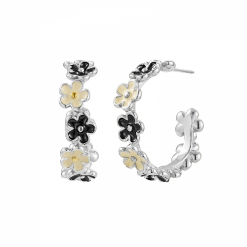 Calista Hoop Ivory/Black/Silver