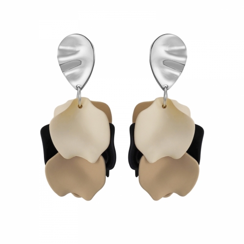 Paloma Earring Black/sand/Ivory/Silver