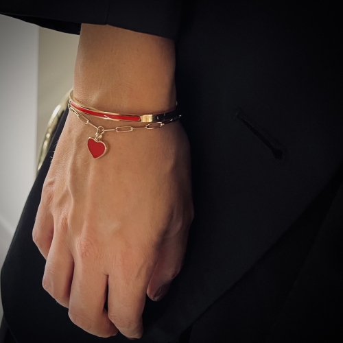 Minnie 4mm Enanmel Bracelet Red/Gold