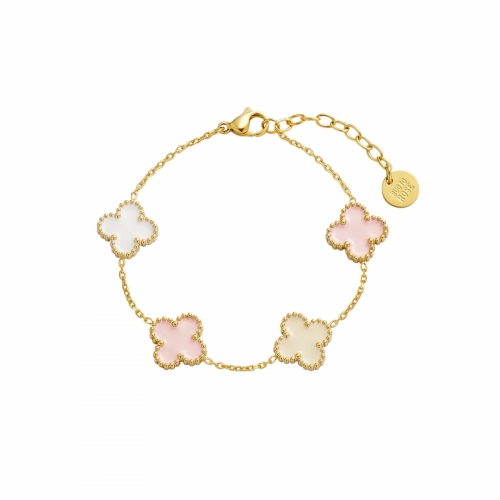 Clover Mix Bracelet Pink/Gold