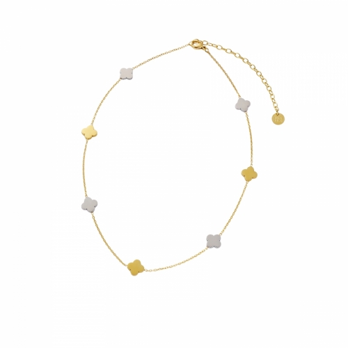 Clover Mix Necklace Silver/Gold
