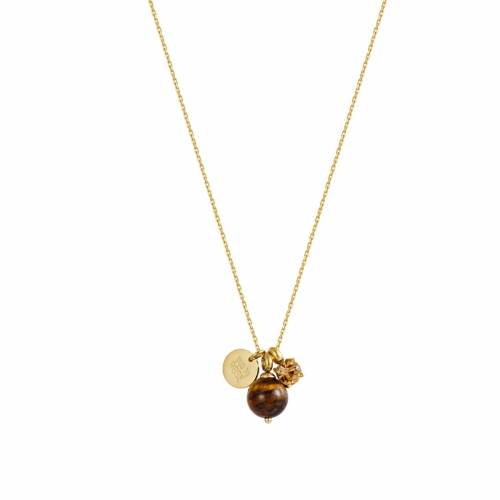 Kelly Long Necklace Brown/Gold