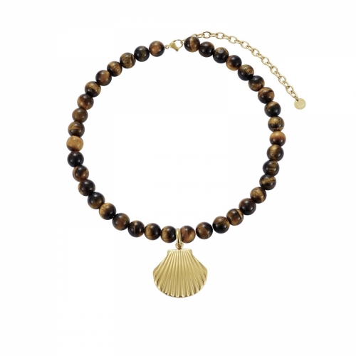 Marbella Shell Necklace Brown/Gold