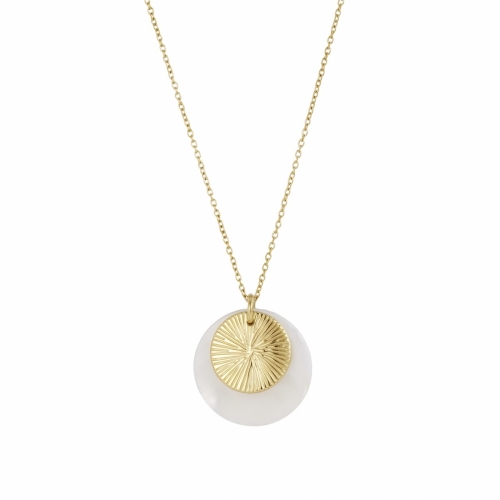 Sorrento Long Necklace White/Gold