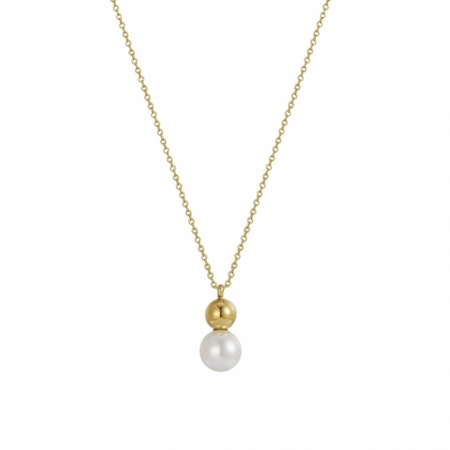 Maya Pearl Necklace Gold
