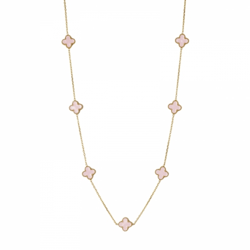 Clover Multi Necklace Pink/Gold