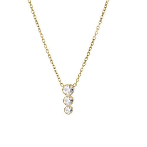 Lima Row Necklace Clear/Gold