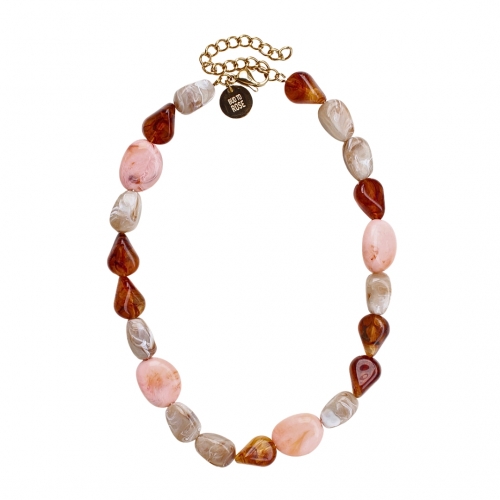 Prisma Resin Necklace Pink/Brown