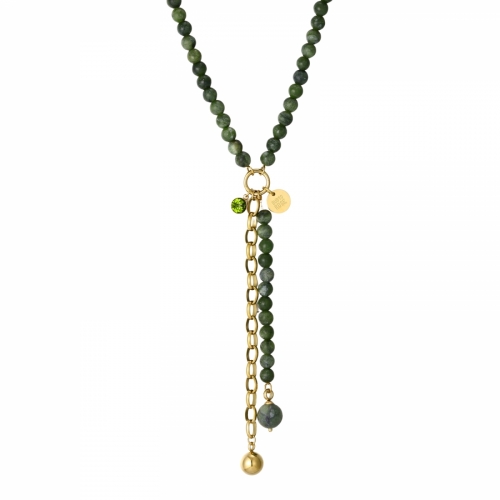 Beverly Icon Necklace Green/Gold