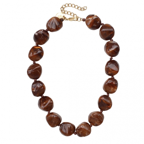 Vibe Resin Necklace Brown