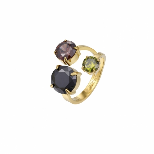 Brea All Crystal Ring Mix/Gold