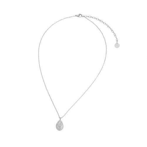 Drop Crystal Necklace Silver