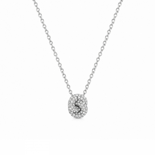 Knot Crystal Necklace Silver