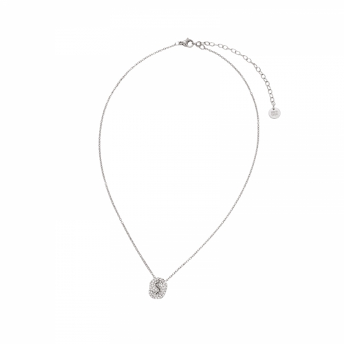 Knot Crystal Necklace Silver