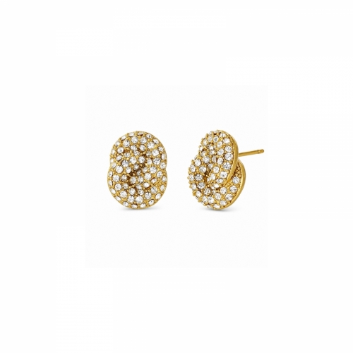 Knot Crystal Earring Gold