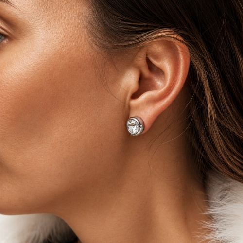 Bash Earring Clear/Silver