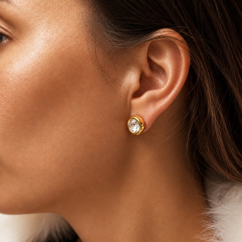Bash Earring Clear/Gold