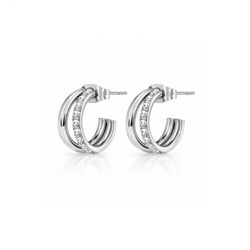 Crown Duo Hoop Silver