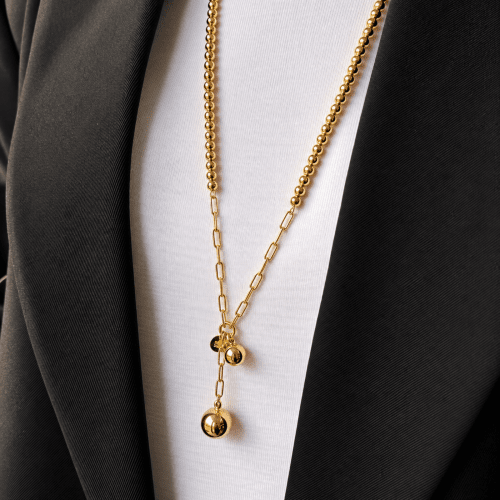 Brea Bead Necklace Gold