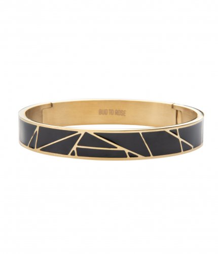 Rose Enamel Bracelet Black/Gold