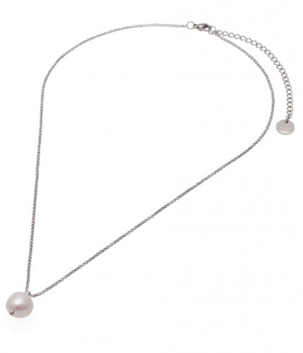 Pearl Short Necklace Steel
