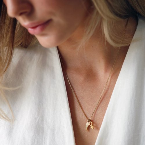 Wing Woman Necklace Gold