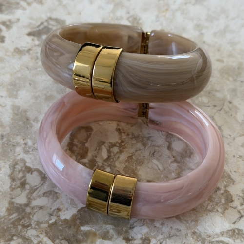 Bali Resin Bangle Beige/Gold