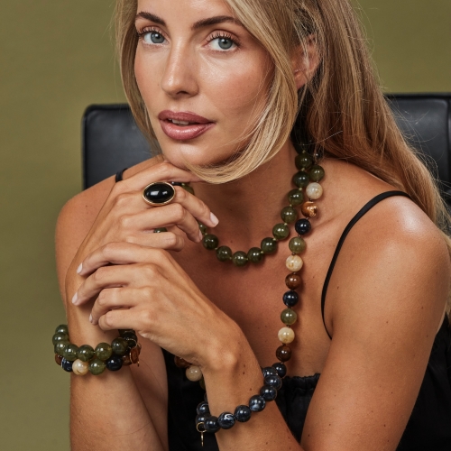 Velvet Resin Necklace Green