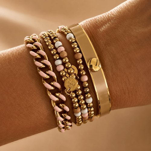 Capri Enamel Bracelet Sand/Gold