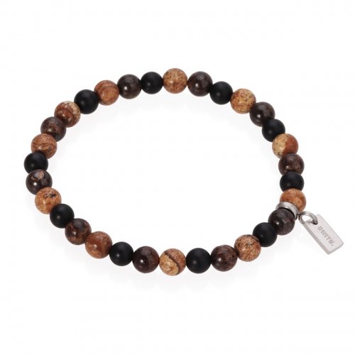 Biker Brown Mix Elastic Bracelet