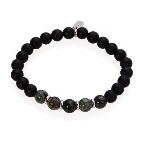 David Green/Black Elastic Bracelet