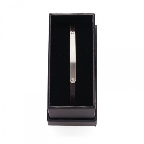 Alison Brown Leather Bracelet Steel