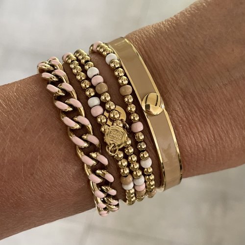 Capri Enamel Bracelet Sand/Gold