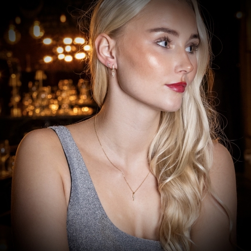 Flash Crystal Hoop Clear/Gold