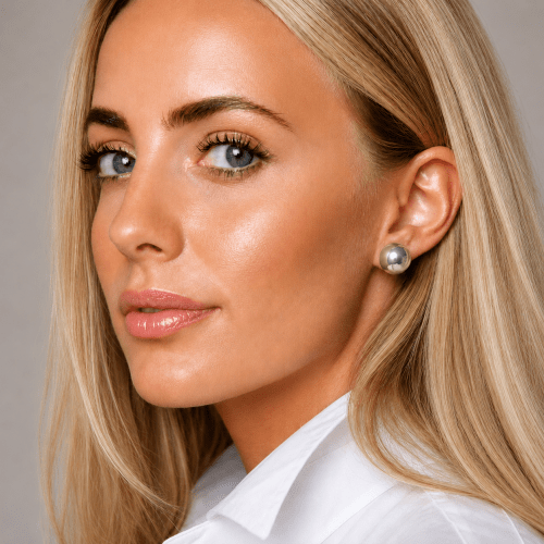 Globe 12mm Stud Earring Silver
