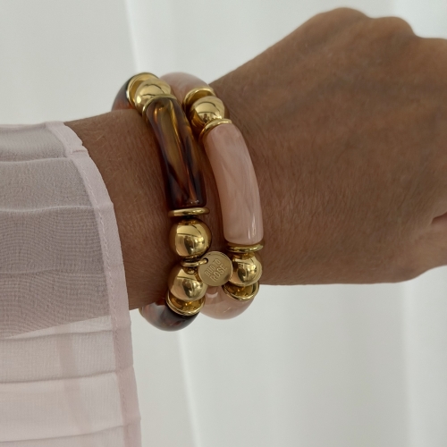 Brooks Beads Resin Bracelet Amber/Gold