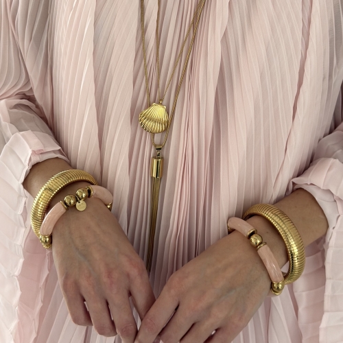 Marbella Shell Long Necklace Gold